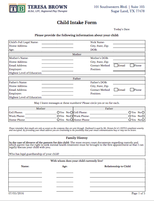 Child Intake Image Preview